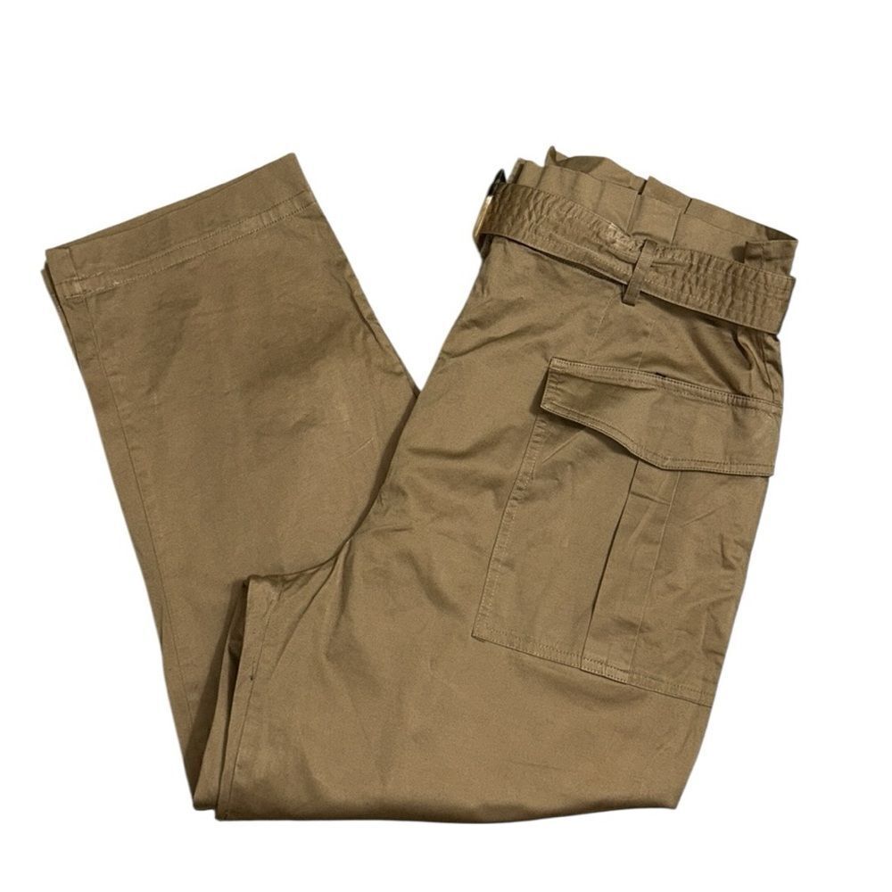H&M Tan Khaki Cargo Belted Ankle Length Pants(Size 14)